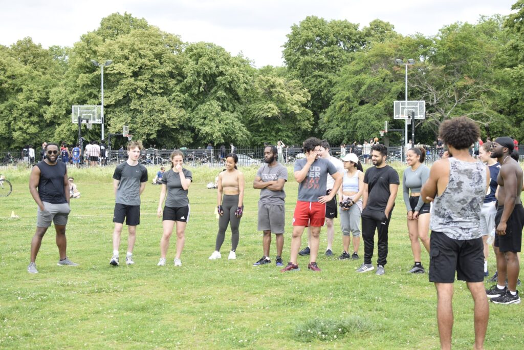 SWBW group training session in a South London park